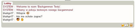 Built-in chat in the game backgammon
