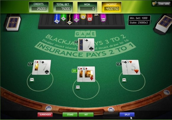 Normas complementares em vigor na mesa de Blackjack. Ver cartões revestidos.