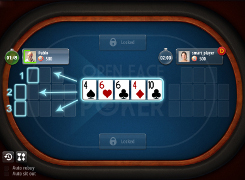 Open-face Chinese poker - tutorial screen 1