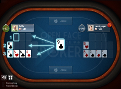 Open-face Chinese poker - tutorial screen 2