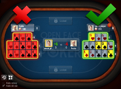 Open-face Chinese poker - tutorial screen 3