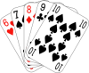 Set de cartas de poker - recta