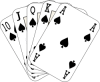 Conjunto de cartão de Poker - straight flush.