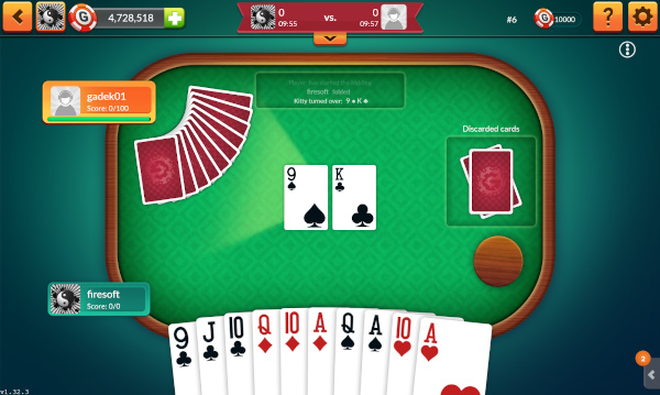 Rozpoczęcie gry oraz rozdanie kart w grze Tysiąc.