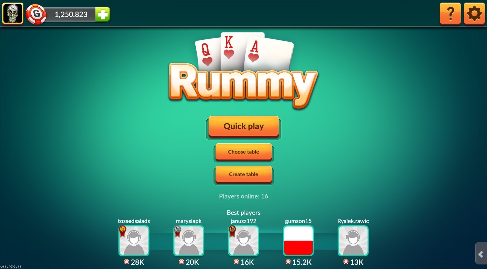 GameDesire Gin Rummy, brought to you by