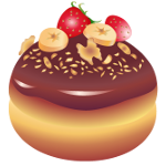 Doughnut with fruits